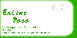 balint moso business card